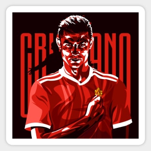 Cristiano Ronaldo Manchester United Red Sticker